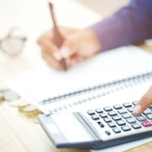 calculator and notebook 