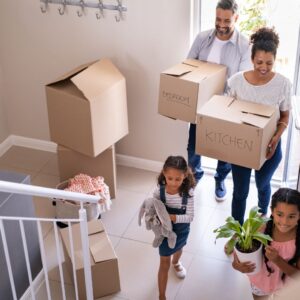 family move into a new home