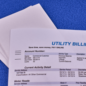 Picture of a utility bill. 