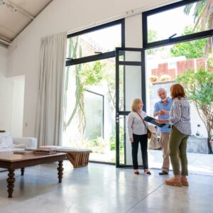 Couple receiving assistance from a realtor