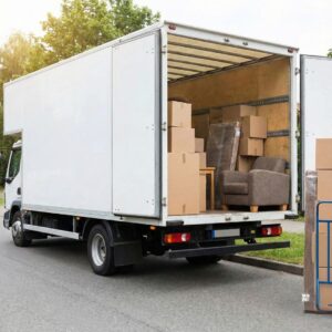 moving truck being loaded